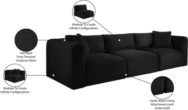 Shaggy 109" Corduroy Performance Fabric Upholstered Upholstered Modular Sofa
