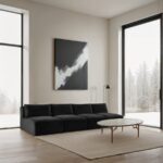Shaggy 124" Corduroy Performance Fabric Upholstered Upholstered Modular Sofa