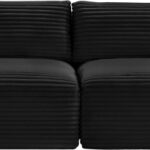 Shaggy 124" Corduroy Performance Fabric Upholstered Upholstered Modular Sofa