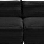 Shaggy 124" Corduroy Performance Fabric Upholstered Upholstered Modular Sofa