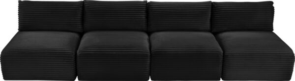 Shaggy 124" Corduroy Performance Fabric Upholstered Upholstered Modular Sofa