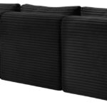 Shaggy 124" Corduroy Performance Fabric Upholstered Upholstered Modular Sofa
