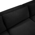 Shaggy 124" Corduroy Performance Fabric Upholstered Upholstered Modular Sofa