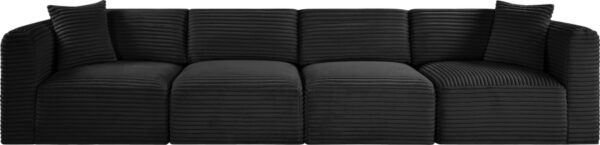 Shaggy 140" Corduroy Performance Fabric Upholstered Upholstered Modular Sofa