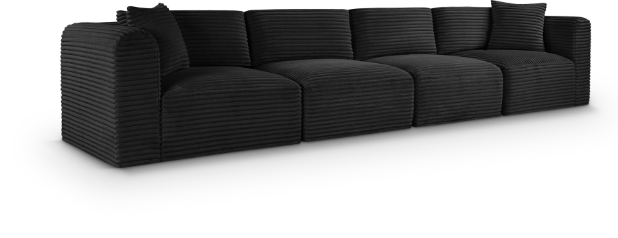 Shaggy 140" Corduroy Performance Fabric Upholstered Upholstered Modular Sofa