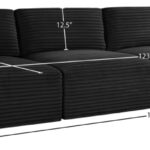 Shaggy 140" Corduroy Performance Fabric Upholstered Upholstered Modular Sofa