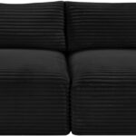 Shaggy 62" Corduroy Performance Fabric Upholstered Upholstered Modular Loveseat