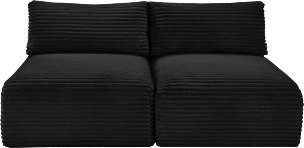Shaggy 62" Corduroy Performance Fabric Upholstered Upholstered Modular Loveseat