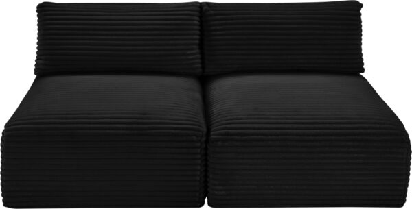 Shaggy 62" Corduroy Performance Fabric Upholstered Upholstered Modular Loveseat