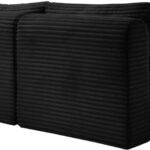 Shaggy 62" Corduroy Performance Fabric Upholstered Upholstered Modular Loveseat