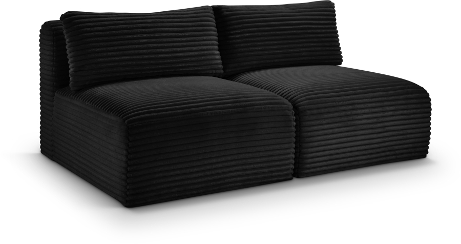Shaggy 62" Corduroy Performance Fabric Upholstered Upholstered Modular Loveseat