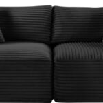 Shaggy 78" Corduroy Performance Fabric Upholstered Upholstered Modular Loveseat