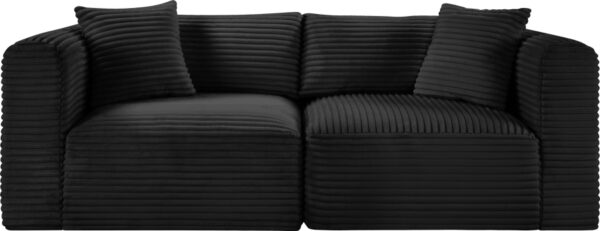 Shaggy 78" Corduroy Performance Fabric Upholstered Upholstered Modular Loveseat