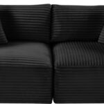 Shaggy 78" Corduroy Performance Fabric Upholstered Upholstered Modular Loveseat
