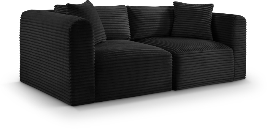 Shaggy 78" Corduroy Performance Fabric Upholstered Upholstered Modular Loveseat