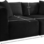 Shaggy 78" Corduroy Performance Fabric Upholstered Upholstered Modular Loveseat