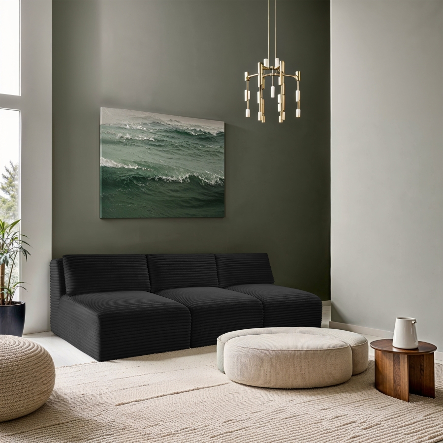 Shaggy 93" Corduroy Performance Fabric Upholstered Upholstered Modular Sofa