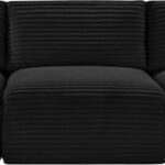 Shaggy 93" Corduroy Performance Fabric Upholstered Upholstered Modular Sofa