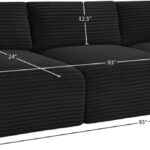 Shaggy 93" Corduroy Performance Fabric Upholstered Upholstered Modular Sofa
