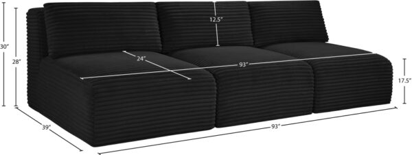 Shaggy 93" Corduroy Performance Fabric Upholstered Upholstered Modular Sofa