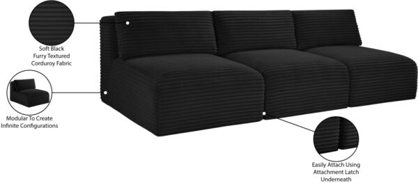 Shaggy 93" Corduroy Performance Fabric Upholstered Upholstered Modular Sofa