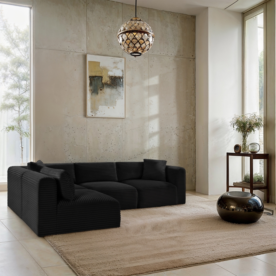 Shaggy 109" Corduroy Performance Fabric Upholstered Upholstered Modular Sectional