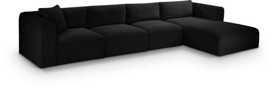 Shaggy 145" Corduroy Performance Fabric Upholstered Upholstered Modular Sectional