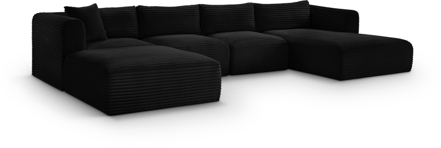 Shaggy 145" Corduroy Performance Fabric Upholstered Upholstered Modular Sectional
