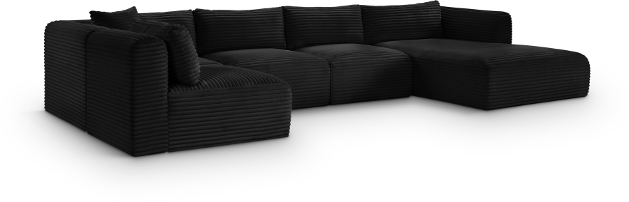 Shaggy 145" Corduroy Performance Fabric Upholstered Upholstered Modular Sectional