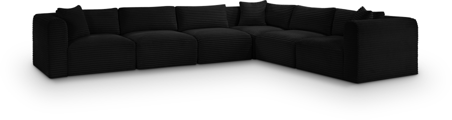 Shaggy 140" Corduroy Performance Fabric Upholstered Upholstered Modular Sectional