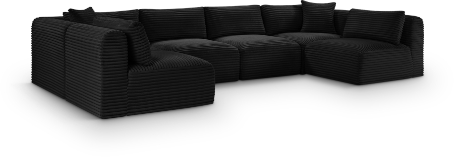 Shaggy 140" Corduroy Performance Fabric Upholstered Upholstered Modular Sectional