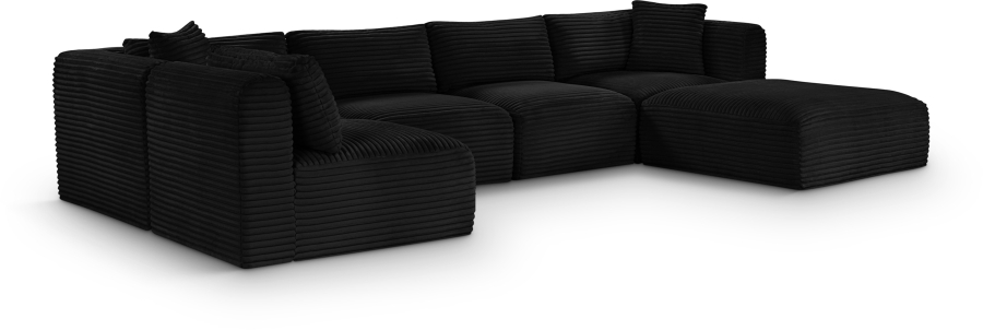 Shaggy 140" Corduroy Performance Fabric Upholstered Upholstered Modular Sectional