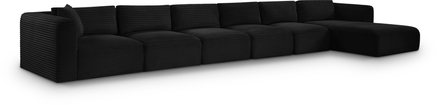 Shaggy 207" Corduroy Performance Fabric Upholstered Upholstered Modular Sectional