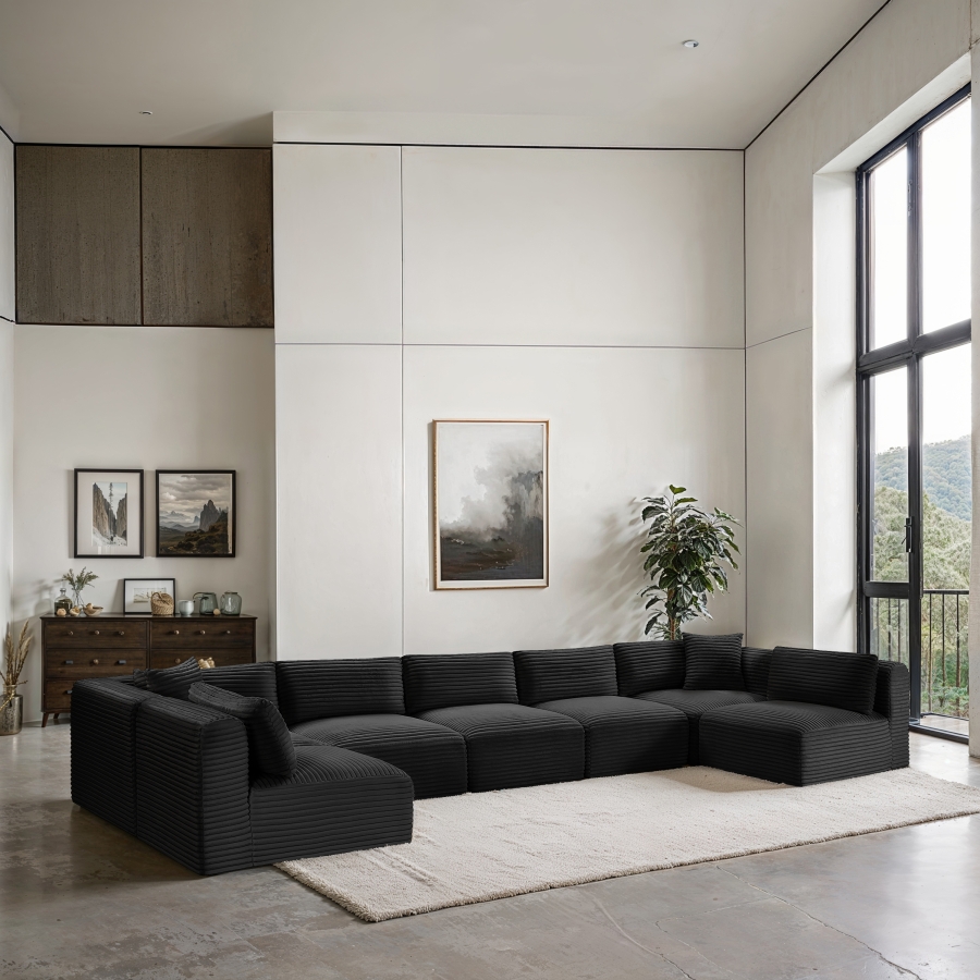 Shaggy 171" Corduroy Performance Fabric Upholstered Upholstered Modular Sectional