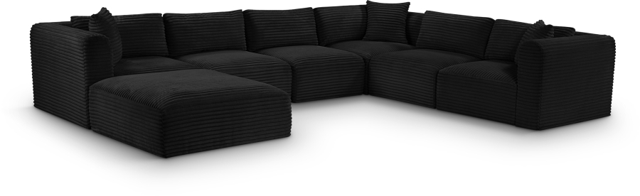 Shaggy 140" Corduroy Performance Fabric Upholstered Upholstered Modular Sectional