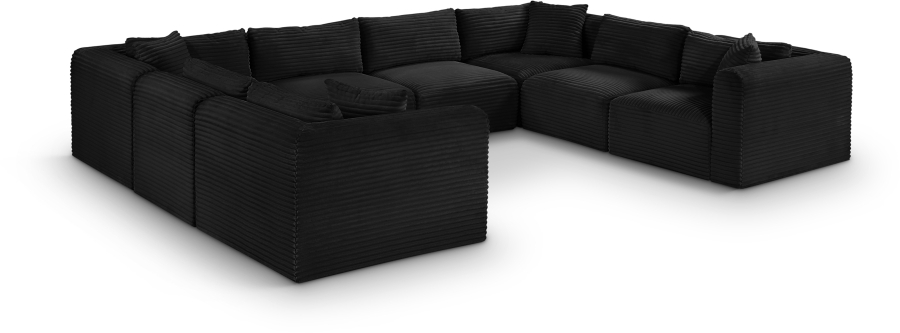Shaggy 140" Corduroy Performance Fabric Upholstered Upholstered Modular Sectional