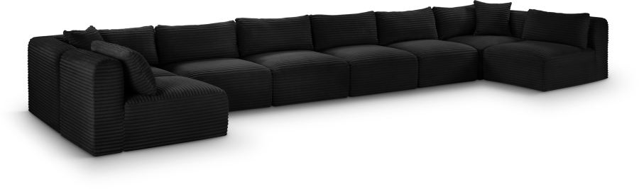 Shaggy 202" Corduroy Performance Fabric Upholstered Upholstered Modular Sectional