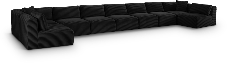 Shaggy 233" Corduroy Performance Fabric Upholstered Upholstered Modular Sectional