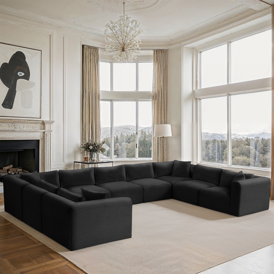 Shaggy 171" Corduroy Performance Fabric Upholstered Upholstered Modular Sectional