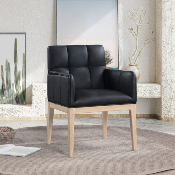 Adrian Vegan Leather Upholstered Dining Arm Chair