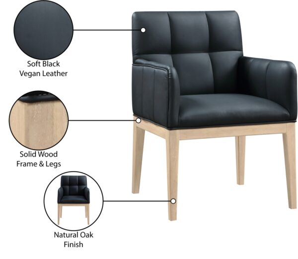 Adrian Vegan Leather Upholstered Dining Arm Chair