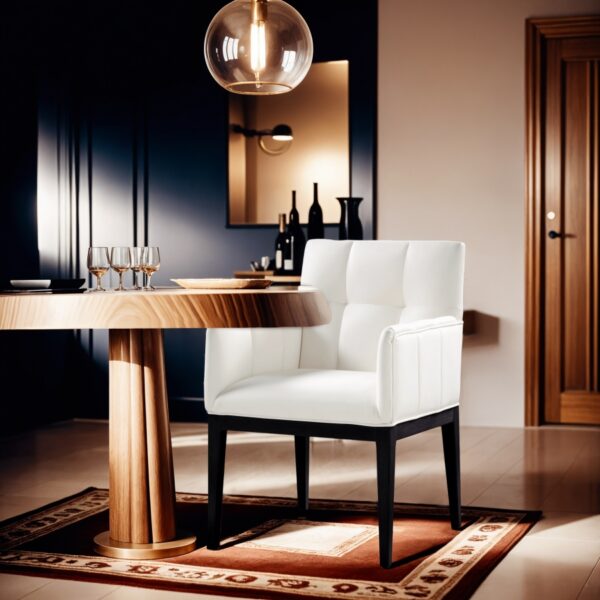 Adrian Vegan Leather Upholstered Dining Arm Chair