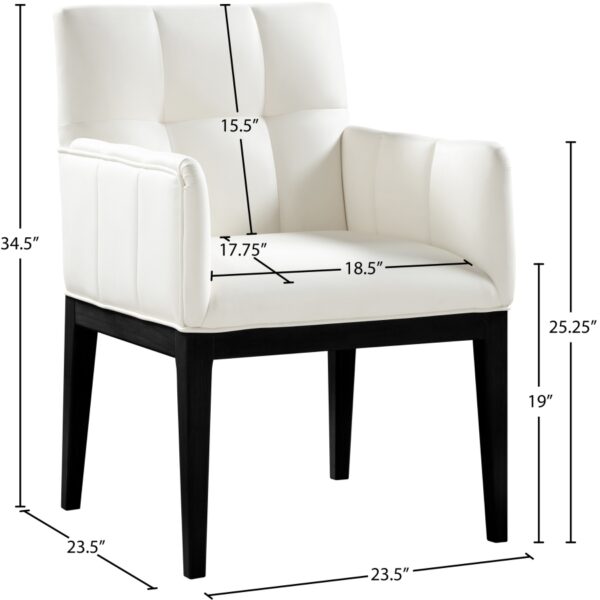 Adrian Vegan Leather Upholstered Dining Arm Chair