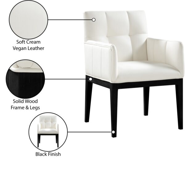Adrian Vegan Leather Upholstered Dining Arm Chair