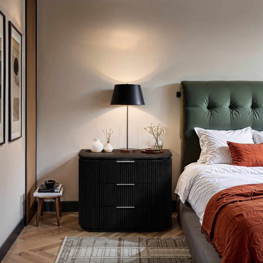 Astrid Solid Wood And Oak Veneer Nightstand