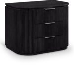 Astrid Solid Wood And Oak Veneer Nightstand