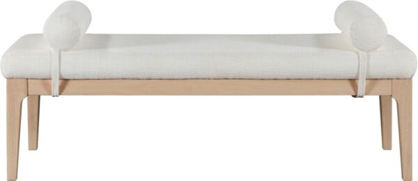Priscilla Linen Textured Fabric Upholstered Bench