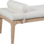 Priscilla Linen Textured Fabric Upholstered Bench