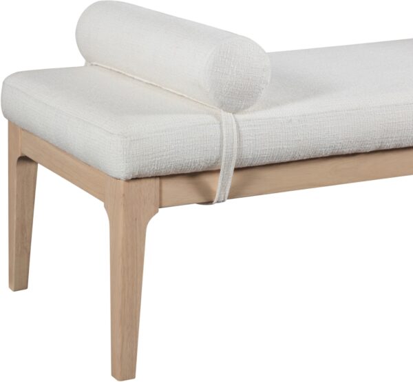 Priscilla Linen Textured Fabric Upholstered Bench