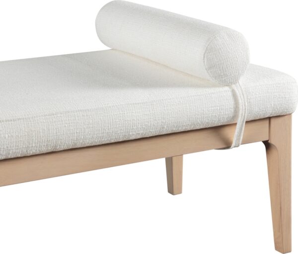 Priscilla Linen Textured Fabric Upholstered Bench
